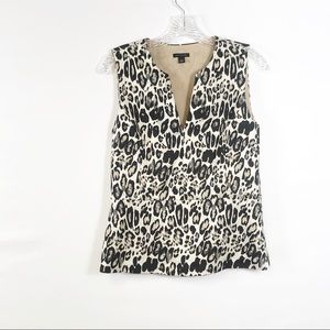 Ann Taylor Animal Print Peplum Blouse Size 4